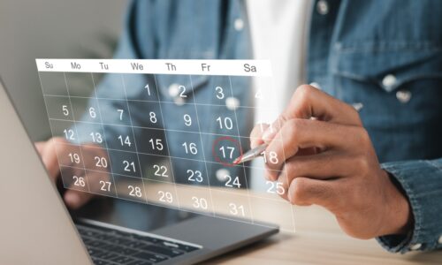 Businessman,Manages,Time,For,Effective,Work.,Calendar,On,The,Virtual